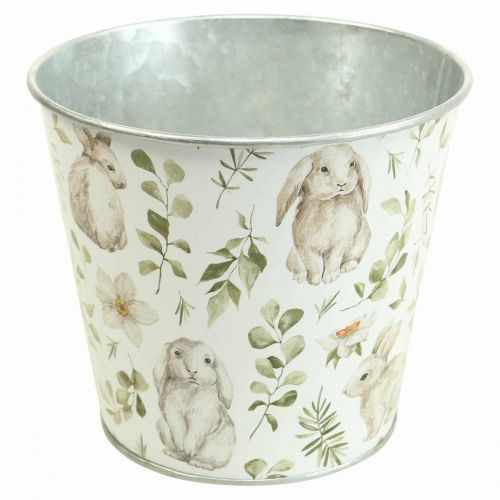 Macetero conejito Pascua macetero de metal Ø14cm H12.5cm