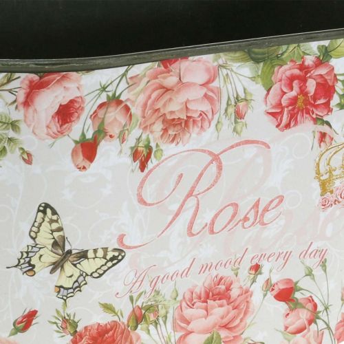 Artículo Maceta con rosas, recipiente decorativo, bandeja para flores 21,5 cm / 18,5 cm, juego de 2