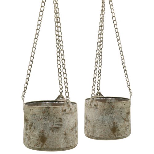 Macetero para colgar antiguo Ø10/14cm 2uds