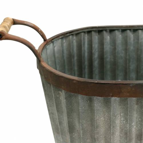 Floristik24 Macetero con asas oval metal 45/50/60cm set de 3