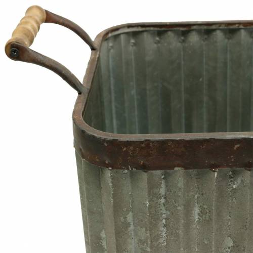 Artículo Jardinera con asas, cuadrada estilo industrial 36 / 31.5 / 24cm, juego de 3