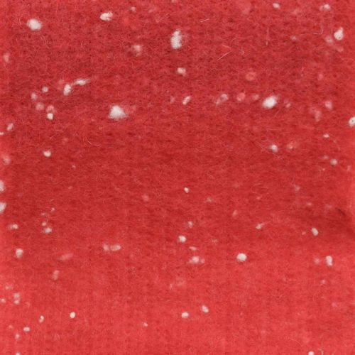 Cinta de fieltro roja con lunares, cinta decorativa, cinta para macetas, fieltro de lana rojo claro, blanco 15cm 5m