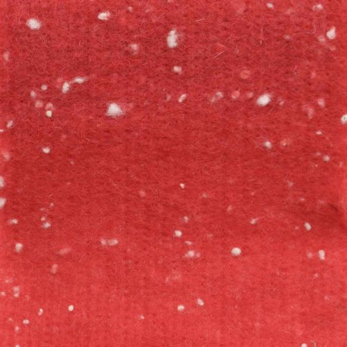 Floristik24 Cinta de fieltro roja con lunares, cinta decorativa, cinta para macetas, fieltro de lana rojo claro, blanco 15cm 5m
