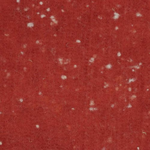 Floristik24 Cinta de fieltro roja con lunares, cinta decorativa, cinta de maceta, fieltro de lana rojo óxido, blanco 15cm 5m