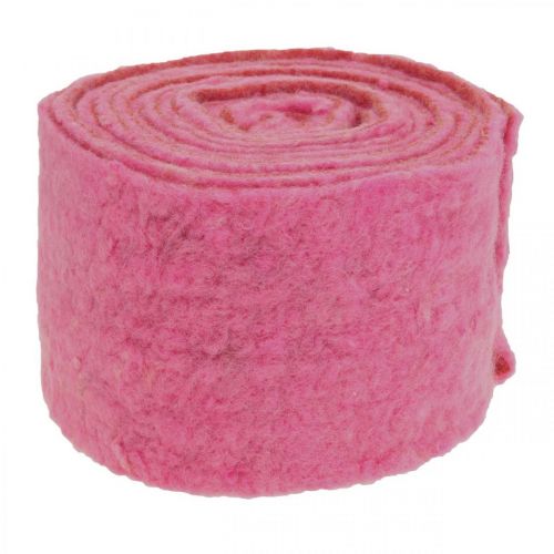 Floristik24 Cinta de fieltro, cinta para macetas, fieltro de lana rosa, jaspeado naranja 15cm 5m