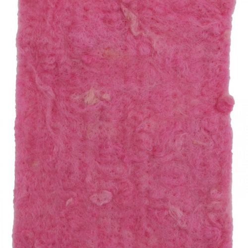Artículo Cinta de fieltro, cinta para macetas, fieltro de lana rosa, jaspeado naranja 15cm 5m
