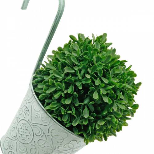 Floristik24 Macetero para colgar macetero de aspecto vintage verde blanco lavado Ø11,5cm