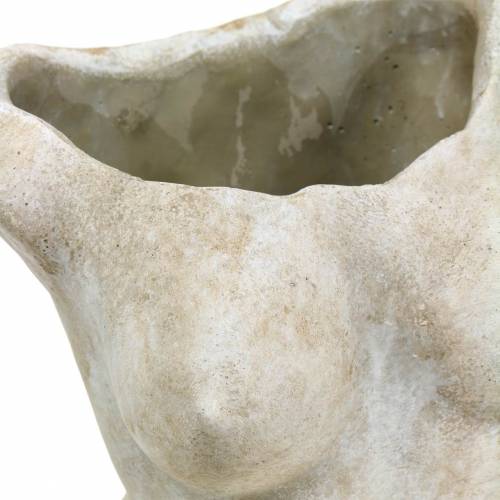 Artículo Macetero torso mujer gris 19 × 13,5cm H27cm