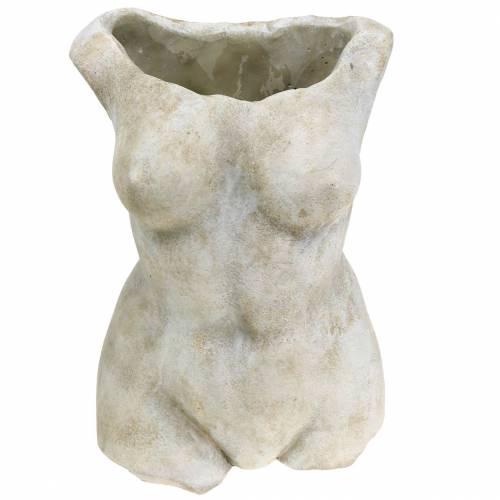 Floristik24 Macetero torso mujer gris 19 × 13,5cm H27cm