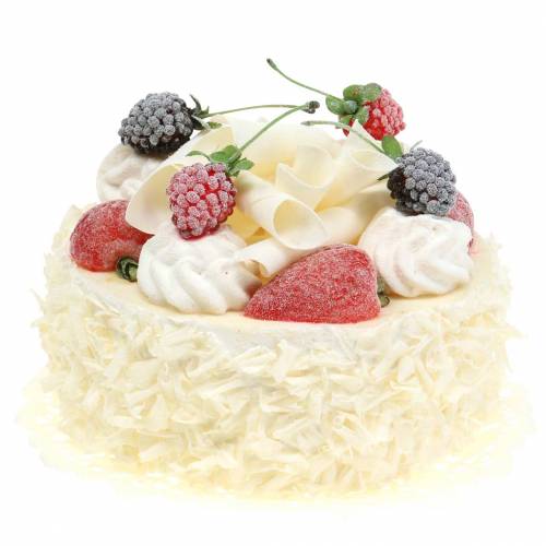 Floristik24 Pastel de crema artificial con frutos rojos Ø15cm H11.5cm