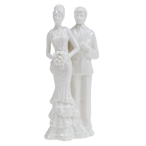 Floristik24 Figura tarta recién casados blanco 17cm