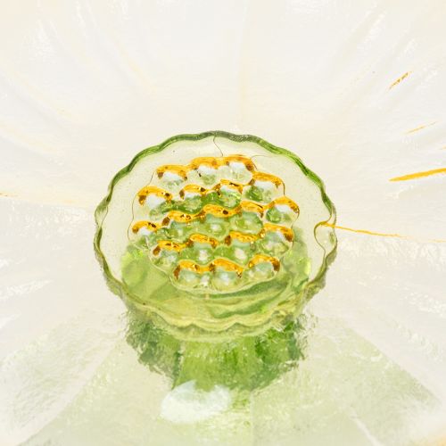 Artículo Plato decorativo de cristal con pie, diseño floral, ideal para presentaciones festivas, 15cm