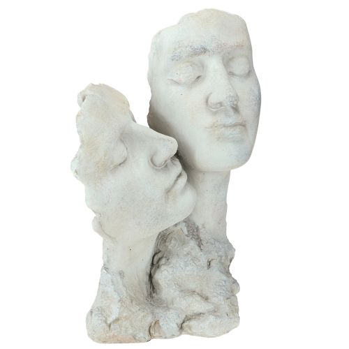 Busto de pareja de enamorados en piedra fundida de ensueño H29.5cm