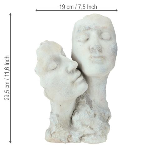 Artículo Busto de pareja de enamorados en piedra fundida de ensueño H29.5cm