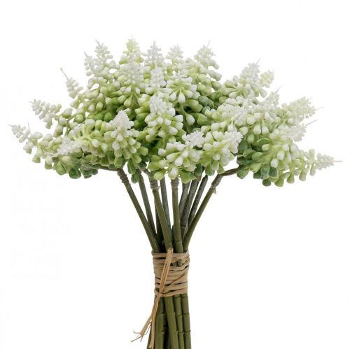 Floristik24 Jacinto de uva jacinto artificial blanco 28cm 12pcs en ramo