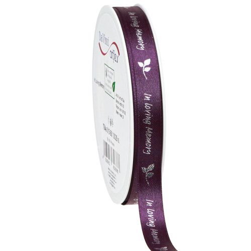 Artículo Cinta de luto en plata violeta en memoria amorosa 15 mm 25 m