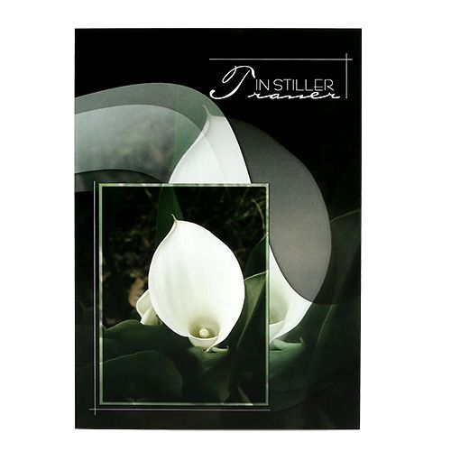 Floristik24 Tarjetas de luto con Calla "En duelo silencioso" 5 piezas