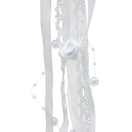 Floristik24 Atrapasueños corazón blanco 55cm 2pcs
