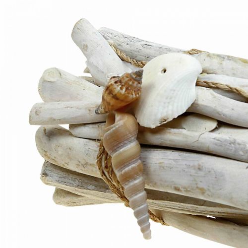 Floristik24 Paquete de madera Driftwood Deco Driftwood blanco L15cm
