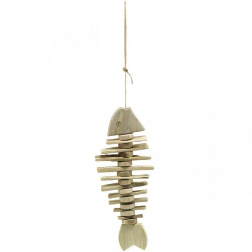 Floristik24 Fish Driftwood Nature, decoración marítima para colgar, espina de pescado L38cm