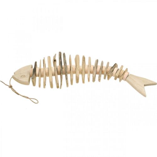 Floristik24 Deco fish driftwood nature, decoración de verano para colgar marítimo L59cm