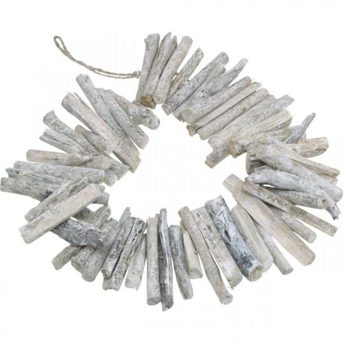 Floristik24 Driftwood Guirnalda Marítima Deco Madera Lavada Blanco 80cm