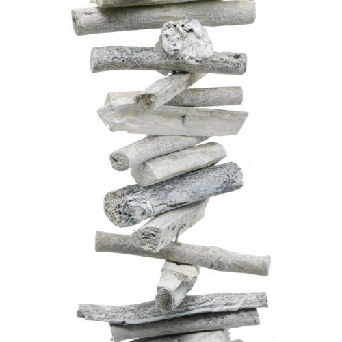 Floristik24 Driftwood Guirnalda Marítima Deco Madera Lavada Blanco 80cm