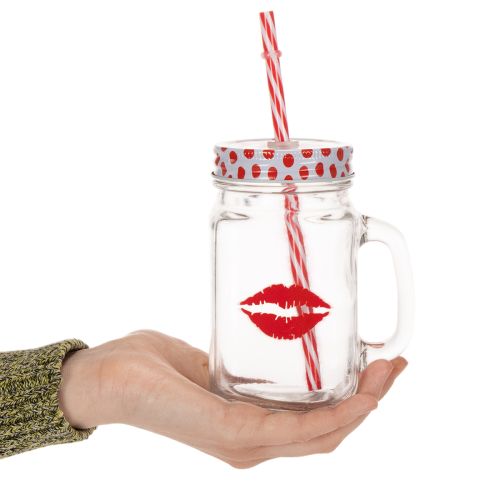 Vaso con tapa y asa Ø7cm H13.5cm | Floristik24.es