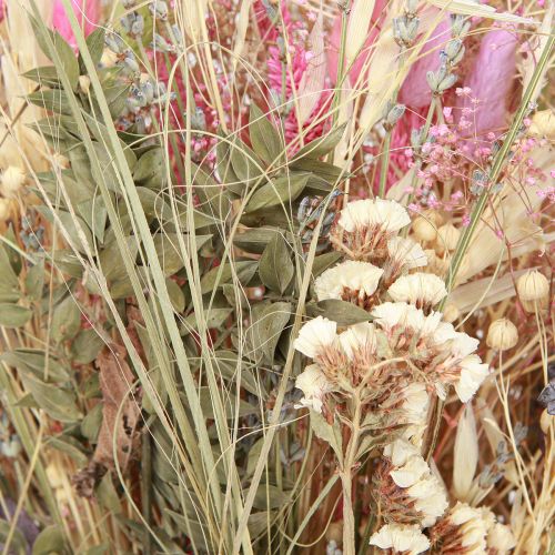 Artículo Ramo de flores secas hierba eucalipto crema rosa 200g