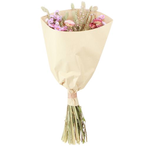 Artículo Ramo de flores secas de Lagurus, color rosa y trigo, 55 cm