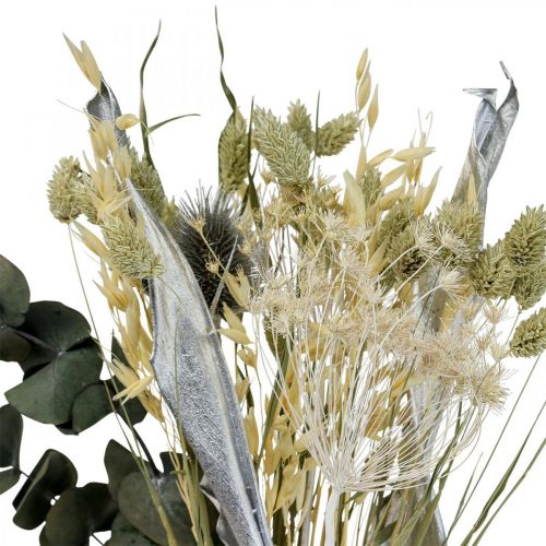 Floristik24 Ramo de flores secas cardo eucalipto plata seca 64cm