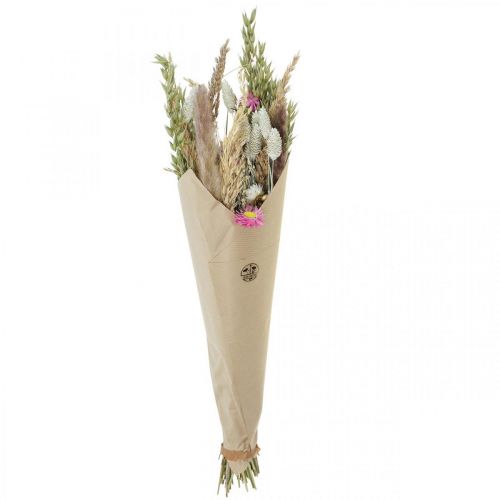 Floristik24 Ramo de flores secas hierba Phalaris flores de paja rosa 60cm 110g