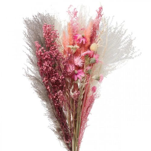 Floristik24 Ramo de flores secas rosa blanco phalaris masterwort 80cm 160g