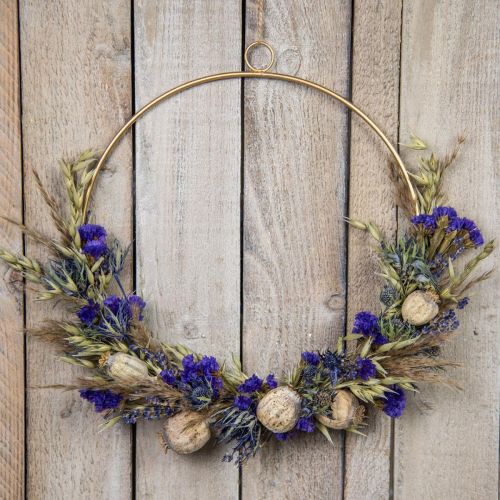 Floristik24 Ramo de flores secas Ramo de flores de pradera azul H50cm 100g