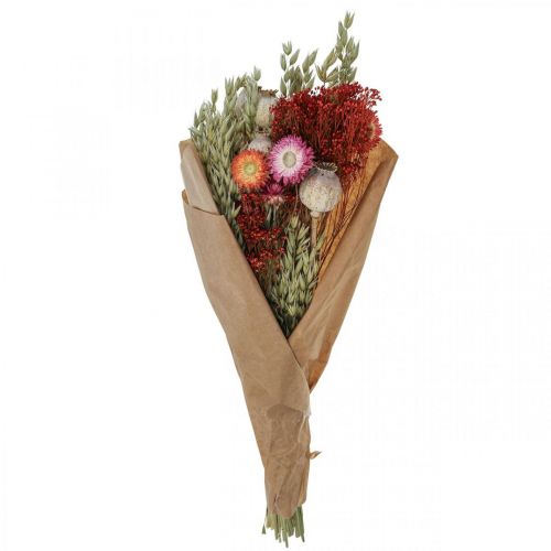Artículo Ramo de flores secas Ramo de flores de pradera Rojo H50cm 150g