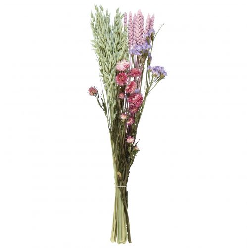 Ramo de flores secas flores de paja playa lila rosa 58cm