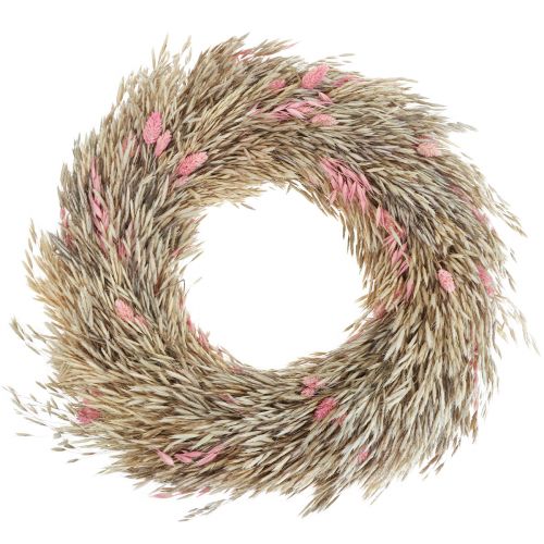 Floristik24 Corona seca avena phalaris corona rosa natural Ø44cm