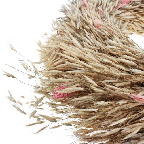 Floristik24 Corona seca avena phalaris corona rosa natural Ø44cm