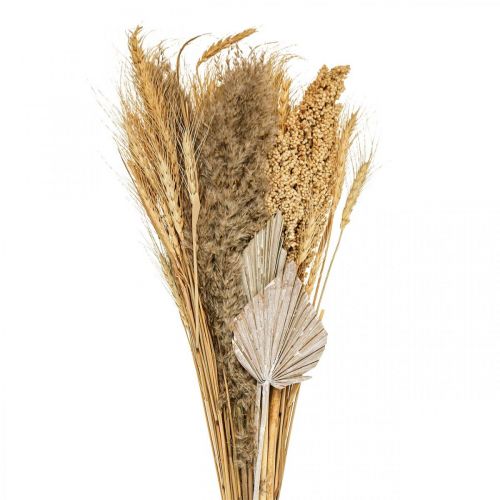 Ramo seco de hierba seca manojo de grano natural, blanco 74cm