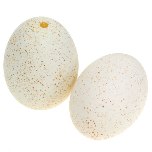 Floristik24 Huevos de pavo natural 6,5cm 10uds