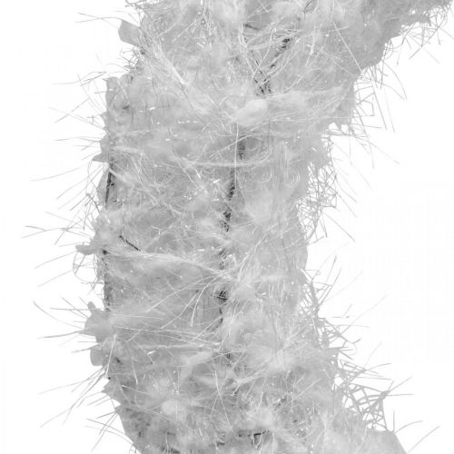 Floristik24 Corona de puerta Corona navideña blanca corona decorativa lana decoración adviento Ø28cm
