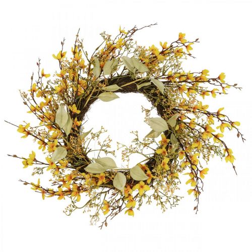 Floristik24 Corona de puerta forsythia artificial deco corona amarilla Ø48cm