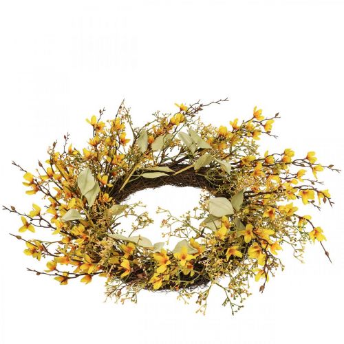 Floristik24 Corona de puerta forsythia artificial deco corona amarilla Ø48cm