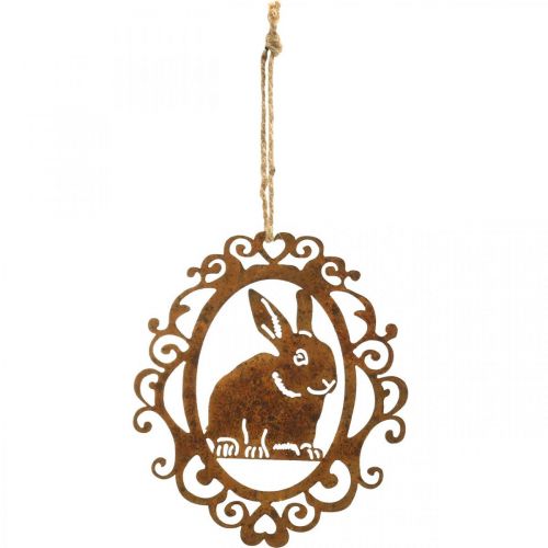 Floristik24 Conejito para colgar pátina Decoración de Pascua conejito de Pascua de metal Al. 20 cm