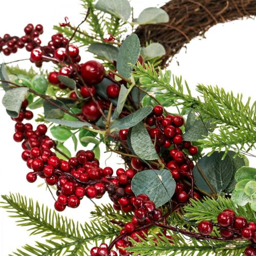 Guirnalda de puerta de Navidad bayas iluminadas Guirnalda de LED Ø37cm