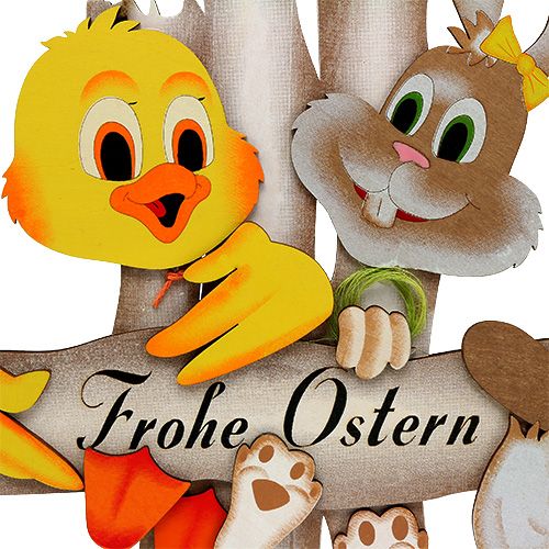 Floristik24 Letrero de puerta Happy Easter 28cm x 32cm