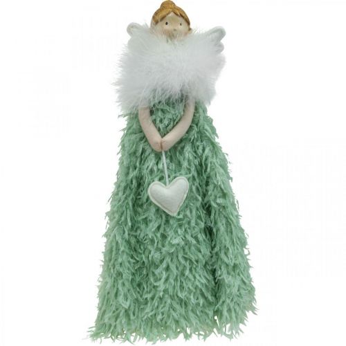 Floristik24 Tope de puerta Ángel navideño Figura de ángel Verde H38cm