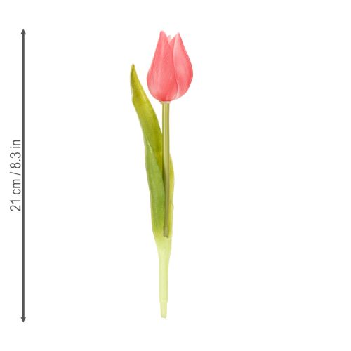 Artículo Flor de tulipán de alta calidad como réplica realista para jarrones de mesa, 21 cm, 6 piezas