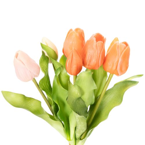 Tulipanes artificiales para decoración primaveral, salón y cocina, con aspecto realista, 30cm, 7 piezas
