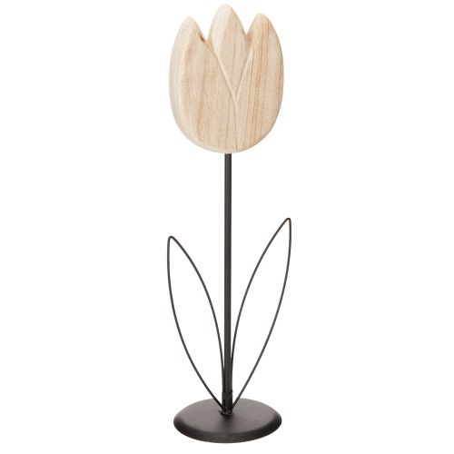 Figura decorativa de tulipán sobre soporte para un toque elegante en la sala de estar, 47,5 cm